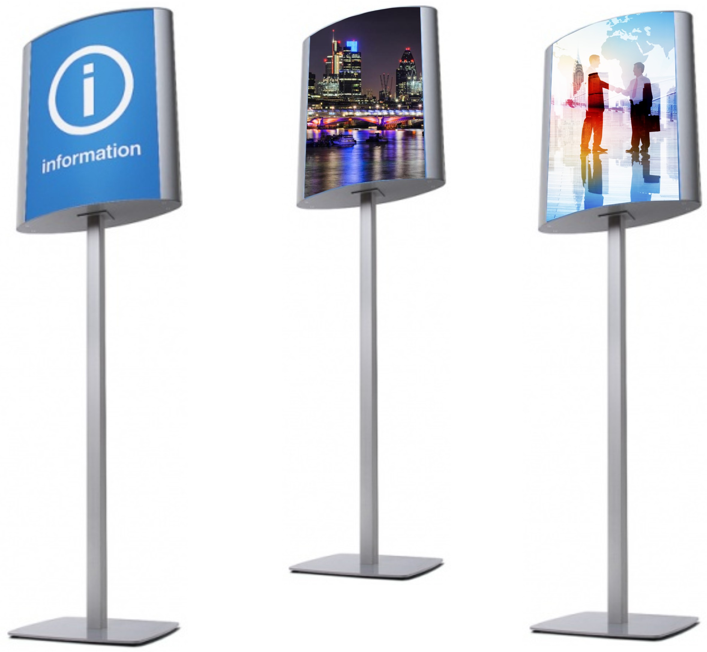 Curved Freestanding Information Point / Menu Stand